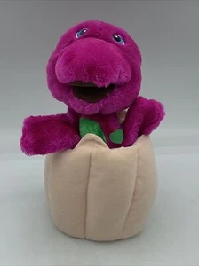 Rare vintage BABY BARNEY Dinosaur plush Hatching from EGG hand puppet - Picture 1 of 12
