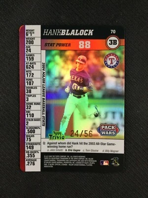 2005 Topps Pack Wars #70 Hank Blalock Foil /56 Texas Rangers - Image 1 of 2
