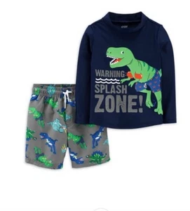 Neu mit Etikett Carters 18 m Rash Guard Badehose Dinosaurier 2-teiliges Outfit Jungen Badeanzug LSF - Bild 1 von 7