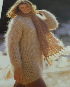 Hayfield Knitting Pattern 4279 Mohair Sweater & Scarf 30-40" - Picture 1 of 1
