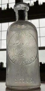 Antike Marine Lazarett Dienstflasche klar 250cc 1798-1871 - Bild 1 von 5