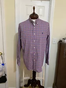 RALPH LAUREN Button Down Plaid Shirt L/S Red White & Blue - Picture 1 of 10