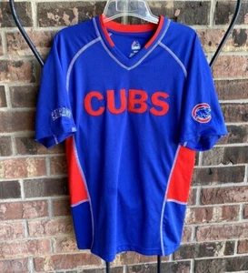 MLB Chicago Cubs Majestic Stitched Cubs Royal Blue Logo T Shirt Men S - Foto 1 di 12
