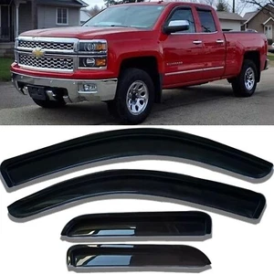 Tape-on Window Visors Rain Guards for 2014-2018 Chevy Silverado/GMC Sierra 15... - Picture 1 of 8