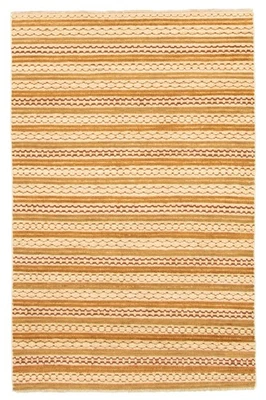 Traditional Ivory 4'0" x 5'11" Hand-knotted Oriental Carpet Wool Area Rug - Image 1 of 4