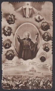 Tarjeta Santa Antigua de San Pablo de la Cruz Santino Imagen Pieuse Estampa - Imagen 1 de 1