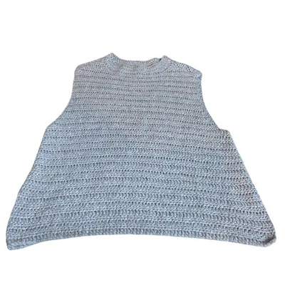 Eileen Fisher 100% Baby Alpaca Vest Sleeveless Cream Tan Women’s Size Small Top - Image 1 of 4