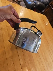 VTG Paul Revere Ware  Copper Bottom Whistling Tea Kettle Pot  1    98-C - Picture 1 of 9