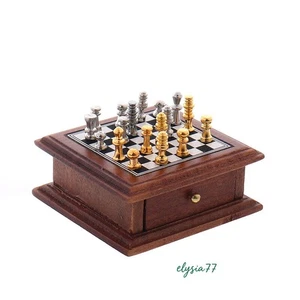 1SET 1:12 Scale Dollhouse Decor Miniatures Lot International Checkerboard Chess - Picture 1 of 5