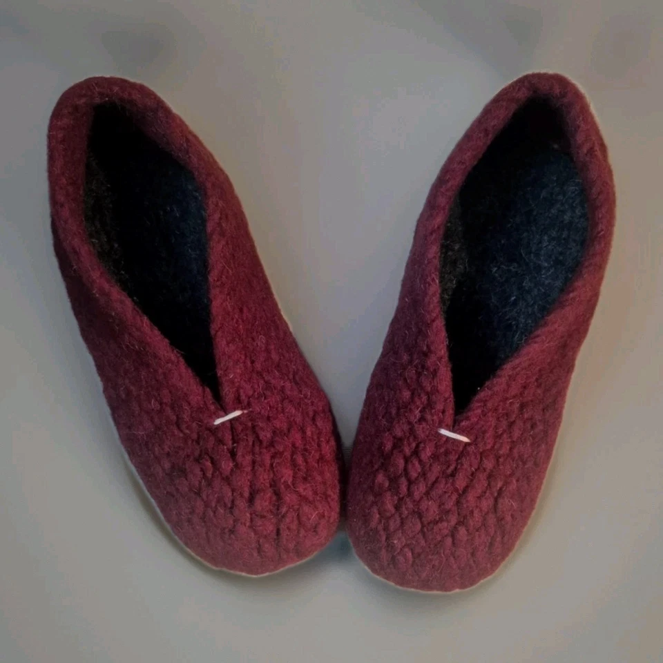 ZAPATILLAS WOOLFIT WOOLIES/ROJO BURDEOS/SUELA DE CUERO/TALLA UE 40/US CON TALLA 9/USADAS Foto 1 de 4