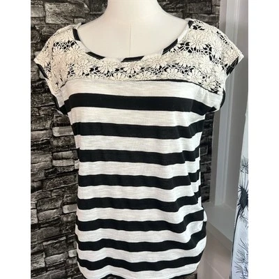 Maria Gabrielle бак крючком собранными в Рюш морской синий белая полоса Petitie большой - Изображение 1 из 4