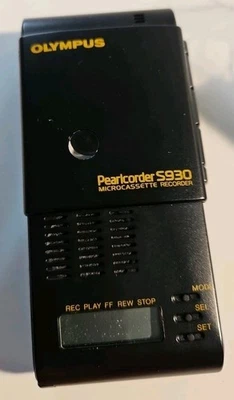 OLYMPUS PEARLCORDER S930 Handheld Microcassette Audio Recorder Working - Image 1 of 4
