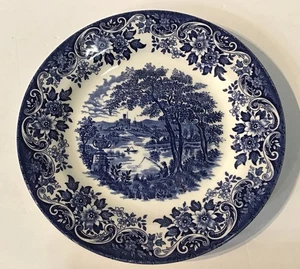 Churchill Englische Szene Staffordshire England Essteller Blau & Weiß 10 Zoll - Bild 1 von 6