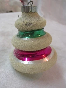 Vintage Shiny Brite Glimmer Glas Weihnachtsschmuck gestreift Top #50 - Bild 1 von 3