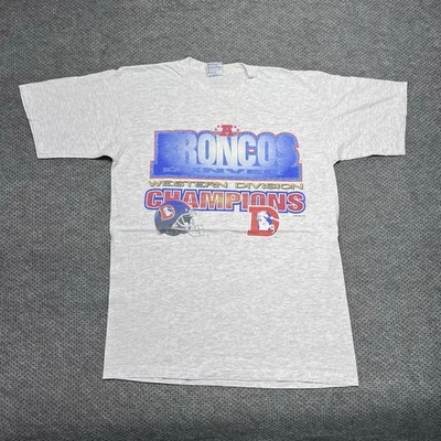 Camiseta De Colección 1996 Denver Broncos Grande Campeones de la División Oeste Para Hombre Gris Foto 1 de 4