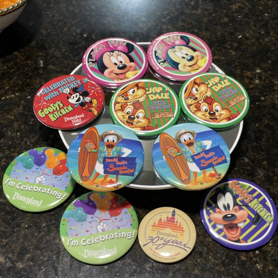 Juego de 10 botones de Mickey de los parques de Disneyland Foto 1 de 4