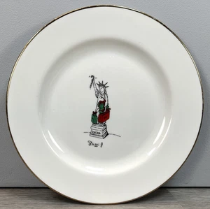 Feliz Obras Maestras 1999 Dayton Hudson Navidad 8" Ensalada Plato Taxi! - Imagen 1 de 5