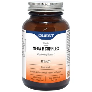 Quest Mega B Complex with Vitamin C 1000mg 60 TABLETS - Picture 1 of 8