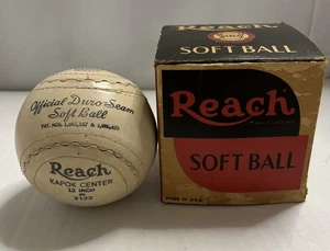 VTG 50s Reach Official Soft Ball Kapok Center 12" Inch 2122 White Softball w/Box - Picture 1 of 9