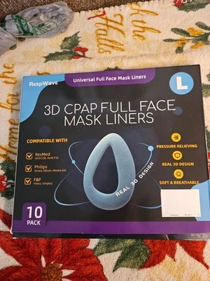 Pacote com 10 forros completos de máscara facial Resp Wave 3D Cpap - Imagem 1 de 4