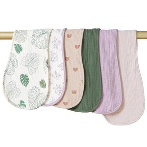 Baby Unisex Muslin Burp Cloths 6-Pack Ultra Absorbent and Soft 100% Cotton Sa... - Picture 1 of 7
