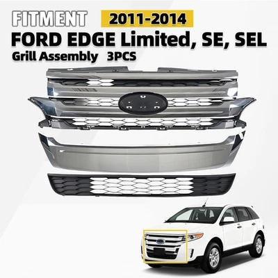 For 2011 2012 2013 2014 Ford Edge Complete Front Bumper Grille Assembly Grill Foto 1 de 4