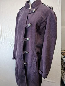 Taillissime lila Cord Erbse Cola Trench Vintage Knopfdetails Größe Large  - Bild 1 von 21