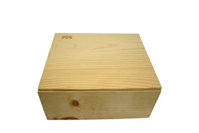 Pine Wood Storage Box with Lid Natural Unfinished Craft Keepsake 13" x 11" x 6" - Image 1 of 4
