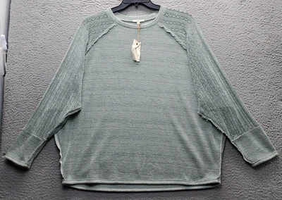 Suéter Caballete Mujer Medio Verde Tejido Clásico Manga Raglán Cuello Redondo Pullover Foto 1 de 4