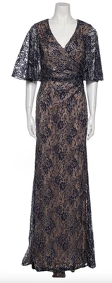 Vestido largo con estampado de encaje Terani Couture talla 4 Foto 1 de 3