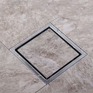SUS304 Stainless Steel Square Bathroom Invisible Shower Floor Drain Tile Insert - Picture 1 of 5