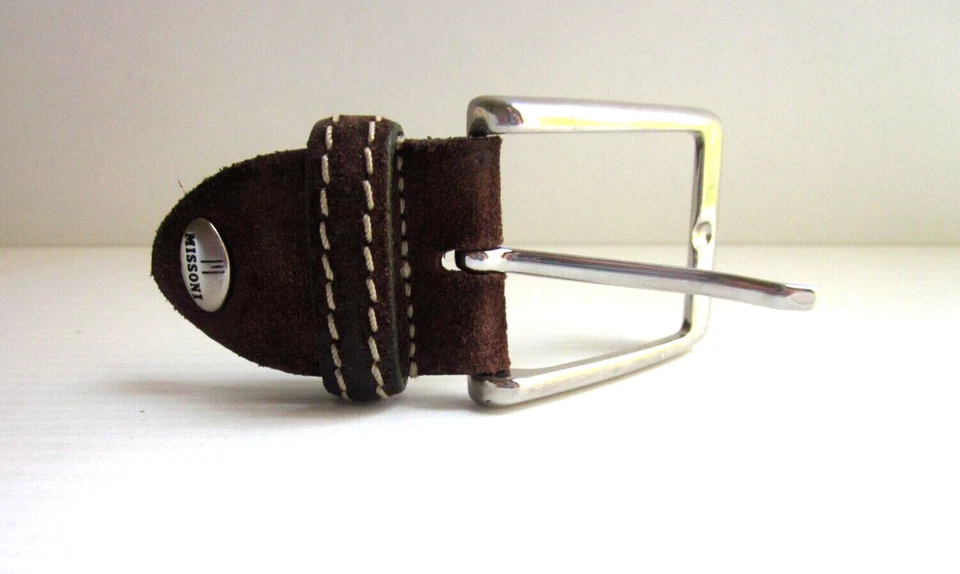 Missoni Originale-Fibbia Cintura Accessorio Uomo Cinte-Made Italy-Colore Cromato - Immagine 1 di 4