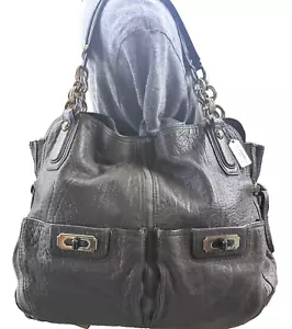 COACH Grey Leather Lg CHELSEA FLAGSHIP Tote Shopper Shoulder Bag Buffalo #17784 - Picture 1 of 12