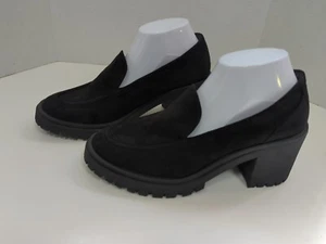 Mocassino Crown Vintage Luca Platform Donna Tg 10 Scamosciato Nero Y2K Carriera Lug Suole - Foto 1 di 7