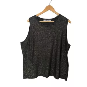 Luxe by Carmen Marc Valvo Metallic ärmelloses Top Glitzer Tank Übergröße 3X - Bild 1 von 7