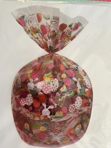 Easter Basket Gift Bag Wrap, Clear -Easter designs -2 Cellophane Bags 22x 25x 4 - Picture 1 of 16