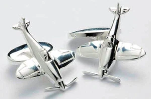 Sterling Silver Novelty Spitfire Cufflinks Cuff link - Picture 1 of 1