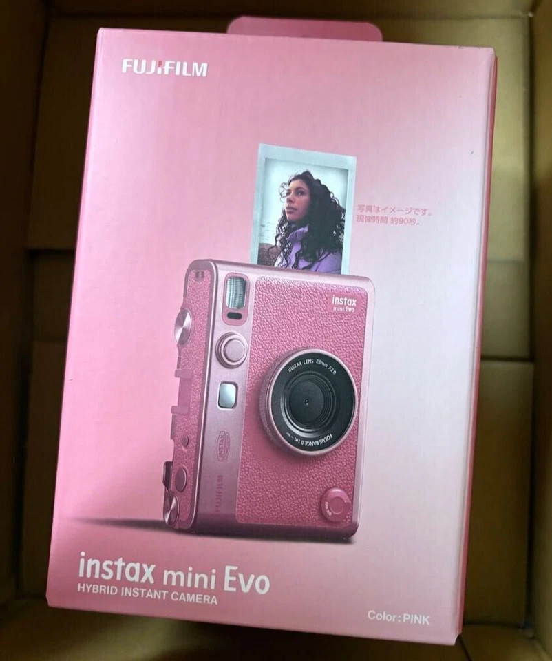 RARE NEW FUJIFILM instax mini Evo Pink Cheki Hybrid Instant Camera - Image 1 of 1