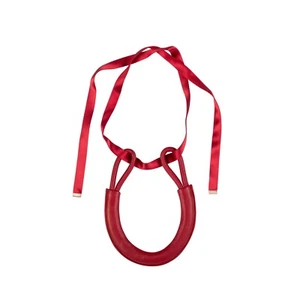 320$ EMPORIO ARMANI Jewels Red Leather Necklace Collar Woman - Picture 1 of 2