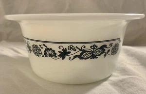 Vintage Pyrex #76 blaue Zwiebel Blumen runde Butterdose ohne Deckel Corning NY USA #7 - Bild 1 von 8