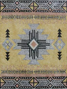Tribal Muster Kunst Boden Teppich Wohndeko Marmor Mosaik - Bild 1 von 1