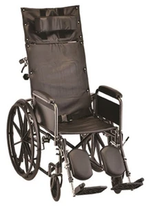 Nova 20″ Reclining Folding Wheelchair w Detachable Full Arms Elevating Leg Rests - Picture 1 of 5