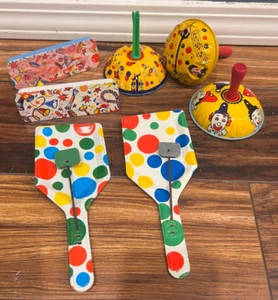 Lot of 6 Kirchhof  Vintage Toy Life Of Party Noisemaker Clown Circus Metal USA - Picture 1 of 6