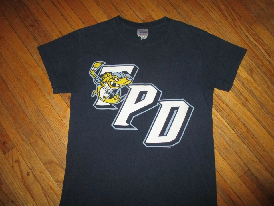 TOLEDO WALLEYE TPD T SHIRT Toledo Police Department Night Hockey Spike SMALL - Image 1 of 2