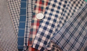 Homespun Woven Blue Checks & Plaids Fat Quarters Your Choice - Picture 1 of 17