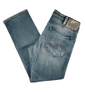 Silber Jeans Eddie entspannte Passform konisches Bein mittlerer Anstieg dicker Stich 32 x 32 DEFEKT - Bild 1 von 9