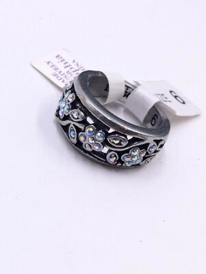 Lia Sophia Garden Party  Purple Blue AB Crystals in Silver Tone Ring Sz 6 U050 - Image 1 of 4