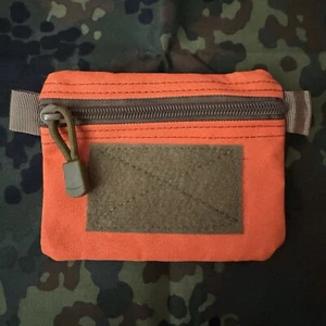 BLAZE ORANGE/OD EDC FIRE KIT POUCH Zipper Nylon Pocket BUSHCRAFT FIRESTARTER - Picture 1 of 10