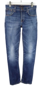 Pantalones de mezclilla NUDIE Grim Tim fríos crujientes para hombre W31/L32 calce ajustado orgánico botón mosca - Imagen 1 de 12