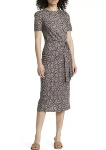 Abito midi donna Boden taglia UK 16 L nero paisley floreale manica a sbuffo cintura nuovo con etichette - Foto 1 di 11